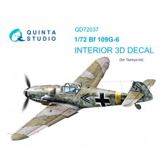 1/72 Bf 109 G-6 3D-Printed & coloured Interior on decal paper (Tamiya)