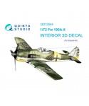 1/72 Fw 190A-5 Interior Impreso en 3D y Coloreado en Papel de Calca (para Kit Eduard)