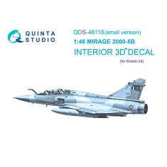 1/48 Mirage 2000-5B 3D-Printed & coloured Interior on decal paper (Kinetic) (Small version)