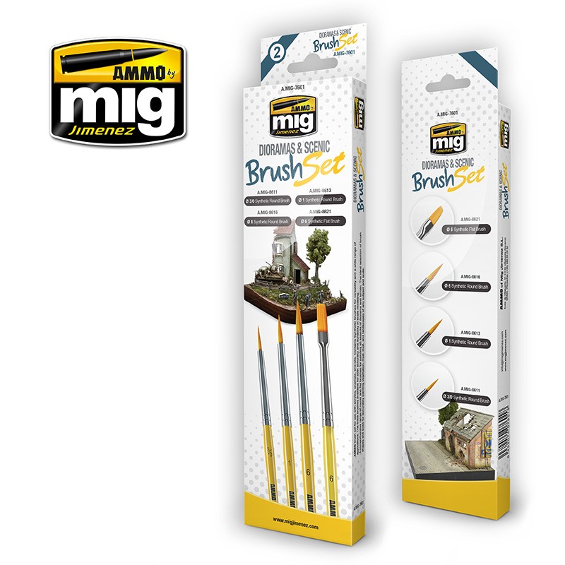 AMIG8585-8621 Ammo by Mig Synthetic Brushes Singles All Variations
